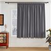 PONY DANCE Tenda Oscurante Termica Isolante Freddo con Fettuccia | per Camera da Letto, Salotto, Privacy, per Interni, Blackout, Anti-UV, OEKO-TEX, 1 Pezzo L 280 x A 145 CM, Grigio