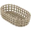 Baroni Home Cestino portaoggetti intrecciato multiuso in ceramica, Portafrutta, Centrotavola, Svuotatasche Ovale Tortora 25x17x8 cm