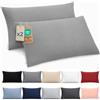 Dreamzie Federa Cuscino 40x70 cm, Set di 2 - Per i Cuscini 40x70cm - Federa da Cuscino - Copri Cuscino per Letto in Microfibra con Cerniera - Oeko-Tex, Grigio