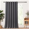 PONY DANCE Tenda Oscurante Termica Isolante Freddo e Caldo da Interno | per Camera da Letto, Soggiorno, con Anelli, Privacy, Facile Lavaggio, Moderne, Blackout, 1 Pezzo L 200 x A 245 CM, Grigio