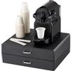 Baroni Home Cassetto porta cialde caffè, Organizer Universale per 30 capsule, scomparto per accessori e tè, Compatto in Plastica Resistente, 2 Cassetti, 34x13x34 cm, Nero