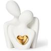 Vicloon Statua di Coppia Romantica, Statua di Coppia che si Abbraccia, Scultura Astratta, Piccoli Ornamenti da Mensola per il Soggiorno, Regali per Anniversario di Matrimonio