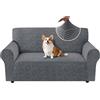 Ystyle Universale Copridivano 2 Posti con Braccioli, Grigio Chiaro | Copridivani Elasticizzato, Copri Divano AntiGraffio Gatto Cani, Fodera Divano Antiscivolo, Sofa Cover Antimacchia Lavabile