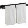 Eolax Portasciugamani da bagno, barra portasciugamani in acciaio inox da 50 cm per asciugamano grande, forte autoadesivo/viti montaggio a parete, antiruggine, porta asciugamani per bagno e cucina (nero)