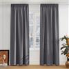 PONY DANCE Tende Oscuranti per Interni con Fettuccia, L 140 x A 245 CM | 2 Pezzi, Termica Isolante Freddo e Caldo, per Camera da Letto, Salotto Moderne, Blackout, Privacy, Anti-UV, OEKO-TEX, Grigio