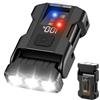 Aolso Piccola Torcia COB,550 Lumen Ricaricabile Mini Torcia Con Rosso Blu Calda Luce,80° Ruotabile,7 Modalità,Lampada a Clip,IP67 Impermeabile,LED Torce per Esterni,Emergenza e Trasporto Quotidian
