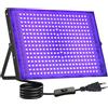 CREATESTAR LED Luce Nera 300W 1 Pezzi, Faro UV LED IP66 Impermeabile Faretto con 1,5m Spina, Lampada per Festa Glow Acquario Bar Poster Fluorescente Halloween Discoteca