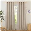 PONY DANCE Tende Semitrasparenti con Anelli per Soggiorno Linen Curtains | 2 Pezzi L140 x A260 cm, Taupe, Lino, Filtro Luce, Privacy, Aspetto Naturale ed Elegante, per Camera da Letto, Decorazione