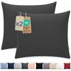 Dreamzie Federa Cuscino 60x60 cm, Set di 2 - Per i Cuscini 60x60cm - Federa da Cuscino - Copri Cuscino per Letto in Microfibra con Cerniera - Oeko-Tex, Grigio Scuro