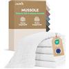 Laleni Mussole Neonato 70x70cm Set da 5 - Asciugamani in Cotone Morbido per Pelli Sensibili - Lavette Extra Assorbenti, Quadrati Bianchi