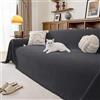 Ystyle Telo Copridivano 2 Posti Ciniglia, 180x300 CM, Grigio Scuro | Copridivano Antiscivolo e Antigraffio, Copritutto per Divano Universale Quattro Stagioni, Gran Foulard per Divano Lavabile