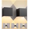 CLV Applique Da Parete Interno 12W 1000LM Lampada Da Parete Interni 3000K | Bianco Caldo Lampade Da Muro Alluminio Up Down Luce Da Parete Angolo Regolabile Applique Da Esterno Moderno IP65 Impermeabile