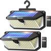 TECKNET Luce Solare LED Esterno, 546 LED, Illuminazione a 300°, IP66 | Faretto LED da Esterno Solare con Telecomando, Gancio per Lampada Solare da Esterno, per Giardini, Garage, Terrazze