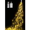 Dekofun 2M 200 LED Cascata di Luci con Batteria, Bianco Caldo | Dotata di telecomando, timer e 8 modalità luminose, impermeabile IP65, mantello luci adatta per interno ed esterno