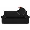 TEXTIL-HOME Textilhome Copridivano Elasticizzato 3 Posti 180-240 cm Nero | Protegge da macchie, peli e graffi. Elasticizzata, universale, facile da applicare e con vestibilità aderente.