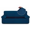 TEXTIL-HOME Textilhome Copridivano Elasticizzato 3 Posti 180-240 cm Blu | Protegge da macchie, peli e graffi. Elasticizzata, universale, facile da applicare e con vestibilità aderente.