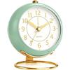 Azxb Sveglia analogica, piccola orologio da scrivania retrò con luce notturna, retroilluminazione, design semplice e carino, silenziosa, alimentata a batteria, orologio per camera da letto, viaggi