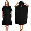 KUOGAS Microfiber Surf Poncho per Uomo - Aiuto Cambiamento Tovaglia da Bagno - 117x88 cm - Abbigliamento da Spiaggia (Nero, L)