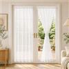 Deconovo tende a Vetro per Porta Finestra in lino, 2 Pannelli, 60x150 cm | Semitrasparenti, Moderne ed Elegante, in Tessuto 15% Lino, con Tasca, per Cucina, Soggiorno e Sala da Pranzo, Bianco Ottico