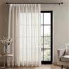 Deconovo Tenda per Interni in Lino, 1 Pannello 300x220 cm,Bianco Naturale | Semitrasparenti, Moderne ed Elegante, in Tessuto 10% Lino, con Fettuccia, per Soggiorno, Camera da Letto e Porta Finestra