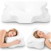 Flowen Cuscino Cervicale Memory Foam per Dormire | Guanciale Ergonomico Sagomato con Supporto per Testa e Collo | Cuscino Anatomico OEKO-TEX Standard 100 | Sfoderabile con Federa Lavabile e Traspirante