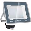 CREATESTAR Faretto Led da Esterno 400W, Faretti Led Esterni 6500K 40000LM luce bianca fredda, IP66 Impermeabile Faro Esterno per sportivo magazzino garage giardino parcheggio campo cortile 1 Pezzi