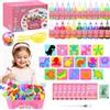 Dreamon Aqua Gelz Set 3D 53PCS, Magic Jelly Set Rosa con 22 Gel Colorati e 16 Formine, Giocattolo Creativo DIY per Bambine 3+ Anni, Regalo Perfetto Educativo
