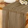 Baosind Runner da Tavolo Marrone Caffè in Stile Boho, 280 x 80 CM Runner da Tavolo in Garza, Adatto per Matrimoni, Compleanni, Natale, Tavole di Capodanno e Decorazioni ad Arco