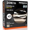 Eurocali 2x Striscie LED Monocolore 1200 LED 90W 240 LED/metro - Bobina da 5 metri - IP20 da interno - Luce Bianco Caldo 3000K - Fascio Luminoso 120°