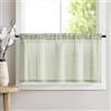 TOPICK Tenda a strisce per bistrot, 1 pezzo, 60 x 125 cm (altezza x larghezza), colore: verde e beige