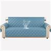 Ystyle Copridivano 3 Posti Con Braccioli Universale, Blu Acqua | Copridivani Trapuntato Con Tasche, Copridivano Antigraffio Gatto Cani, Copri Divano Salvadivano Antimacchia Antiscivolo
