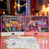 Aourow 2 Set Lavagna da Disegno a LED Ricaricabile per Bambini, Bianco & Rosa | con Luci RGB,Grande Tappetino Luminoso in Acrilico 35x26cm,8 Colori Statici & 3 Modalità Dinamiche,Supporto Nascosto per Arte