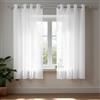 Deconovo Tende per Interni in Voile con Occhielli, 2 Pannelli, 140x138 cm | Voile Morbido, Filtrano la Luce Naturale, Leggere ed Eleganti, per Soggiorno, Camera da Letto e Sala da Pranzo, Bianco