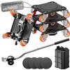 ONEON Kit Sposta Mobili Pesanti con Sollevatore(5 Ruote Sing. Aranc.Parked) | Sollevatore mobili pesanti, 360° ruote aggiornate, pannelli in acciaio al carbonio, supporta fino a 500 kg