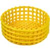 Baroni Home Cestino intrecciato multiuso in ceramica, Portafrutta, Centrotavola, Svuotatasche Tondo Giallo, 21x21x9 cm