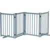 PawHut Cancellino Pieghevole per Cani Piccola/Media 237.5x36x80cm Grigio | 4 Pannelli in Legno, SerraturaCancelletto per Cani Pieghevole