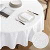 Romanstile Softalker Tovaglia Bianca Elegante Rotonda 200 cm Jacquard Tovaglie 8-12 posti da Esterno idrorepellente Perfetta per la Grande Tavola Festiva per Primaverile,Pasqua,Campagna,Ricevimento,Caffè,Birstro