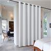 PONY DANCE Tenda Oscurante Termica Isolante Divisoria Interni con Anelli | Separa Ambienti, per Camera da Letto, per Soggiorno Moderna, Blackout, Privacy, 1 Pezzo L 304 x A 243 CM, Bianco Grigiastro