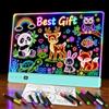TOHETO Tavola da disegno LED TOHETO per bambini, lavagna LED ricaricabile per scarabocchi luminosi, tavoletta da disegno illuminata al neon, giocattolo per schizzi, regalo per bambine/ragazze, 12 pennarelli