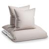 sleepwise "Soft Wonder" - Biancheria da Letto, Extra-comfort, Traspirante, Antipiega, Ipoallergenico, Completo Copripiumino, 3 Pezzi - 200x200cm e 2x 65x65 Federe, Taupe/Bianco