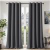 TOPICK Tende Oscuranti per Interni 2 Pannelli L140 x A260 cm Grigio Scuro | Curtains Oscurante Tende per Soggiorno e Camera da Letto Termiche Isolanti Anti-Rumore con Anelli Moderne
