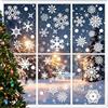 Kangtaixin Adesivi per Finestre Natalizi Brillanti - 93 Grandi Fiocchi di Neve, Autoadesivi Riutilizzabili senza Colla per Vetri, Finestre e Porte, Decorazione Camerette e Natale