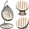 Amazinggirl Cuscino per Poltrona Sospesa 110 cm - Cuscino Papasan & Poltrona Uovo rotondo - grande seduta imbottita idrorepellente per Giardino Terrazzo Veranda Salotto Righe bianco e beige