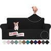 Ystyle Elasticizzato Copridivano 3 Posti Con Braccioli, Nero | Universale Fodera Divano, Copridivani Antigraffio Gatto Antiscivolo Antimacchia, Moderno Sofa Cover Lavabile
