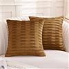 Ystyle Federe Cuscini divano 50 x 50 cm Set da 2, Divano Copricuscini in Velluto Morbido, Moderna per Camera da Divano Letto, con Cerniera Invisibile Lavabili Elegante Resistente, Rosso Ruggine