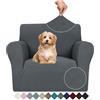 Ystyle Copridivano 1 Posti Con Braccioli, Copripoltrona Elasticizzato, Copri Divano Antigraffio Gatto Cani, Fodera Divano Antiscivolo Antimacchia, Universale Sofa Cover Moderno, Grigio Scuro