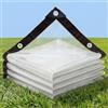 QIVNLUMU Telo trasparente occhiellato, 160 g/m², 1,5x2,5m | Impermeabile in HDPE, bordi rinforzati e luce naturale per terrazzo, serra, mobili da giardino e ricoveri