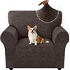 Ystyle Universale Copridivano 1 Posto con Braccioli, Marrone | Copridivani Elasticizzato, Copri Divano AntiGraffio Gatto Cani, Fodera Divano Antiscivolo, Sofa Cover Antimacchia Lavabile