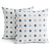 TIN DREAMS FACTORY | Set di 2 Federe per Cuscino 45x45 cm Azzurro Tenue Fantasia Cerchi - Sfoderabili e Lavabili - Cuscini Moderni - Made in Spagna - Decorazione per Casa, Letto, Divano, Poltrona