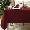 Romanstile Tovaglia Nataliza 8-10 Posti 140x240 cm rossa Antimacchia Rettangolare Jacquard idrorepellente Tovaglie elegante per Natale Feste esterno Compleanno Albergo, Ristorante, Bar, Caffè, Birstro